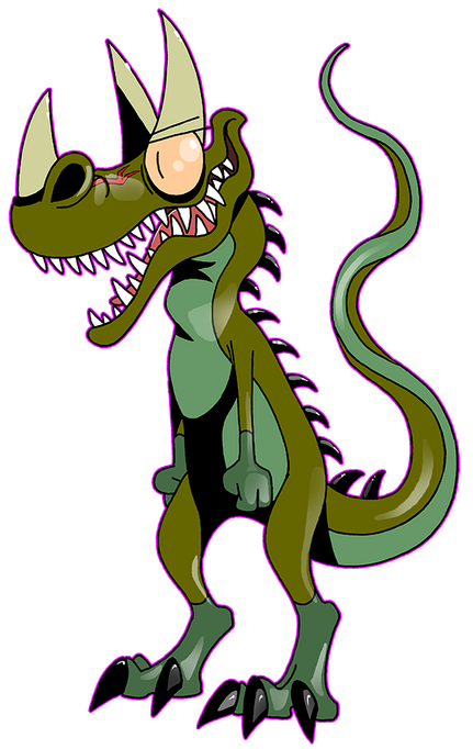 Brusk, the Ceratosaurus; is pure evil. He can be seeing torturing small kids in the corners of the School, and trying to kiss girls by force.