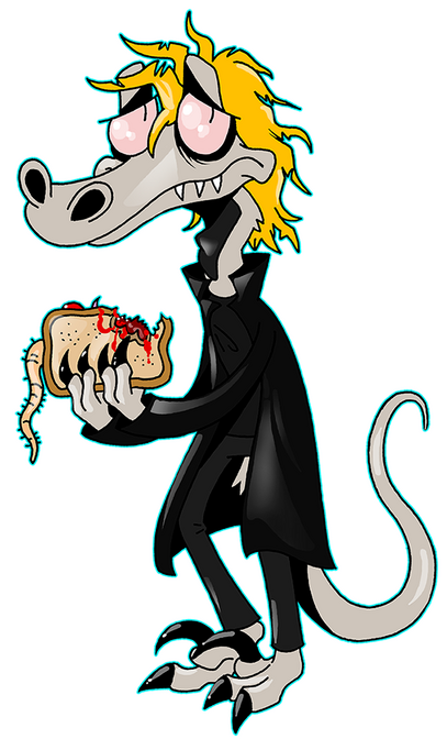 Vodk is probably the most depressed dinosaur in the School. This Velociraptor loves Vodka and many times can be seeing drinking it like water.