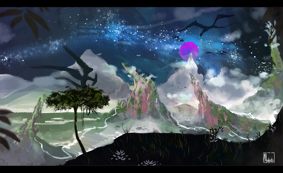 Concept art of &quot;The Lost Woods&quot; by Jefferson Modesto.