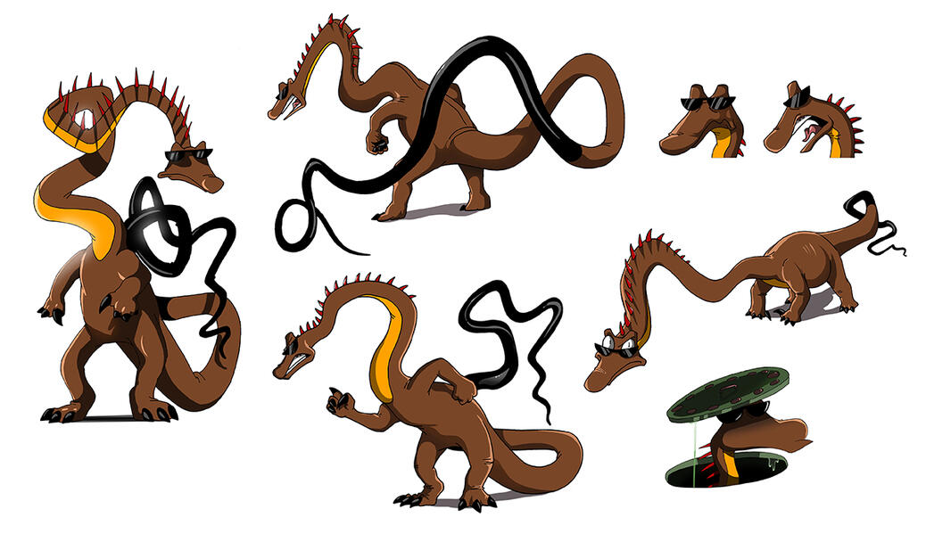 Many body and pose studies of GranDocus, the biggest dinosaur.